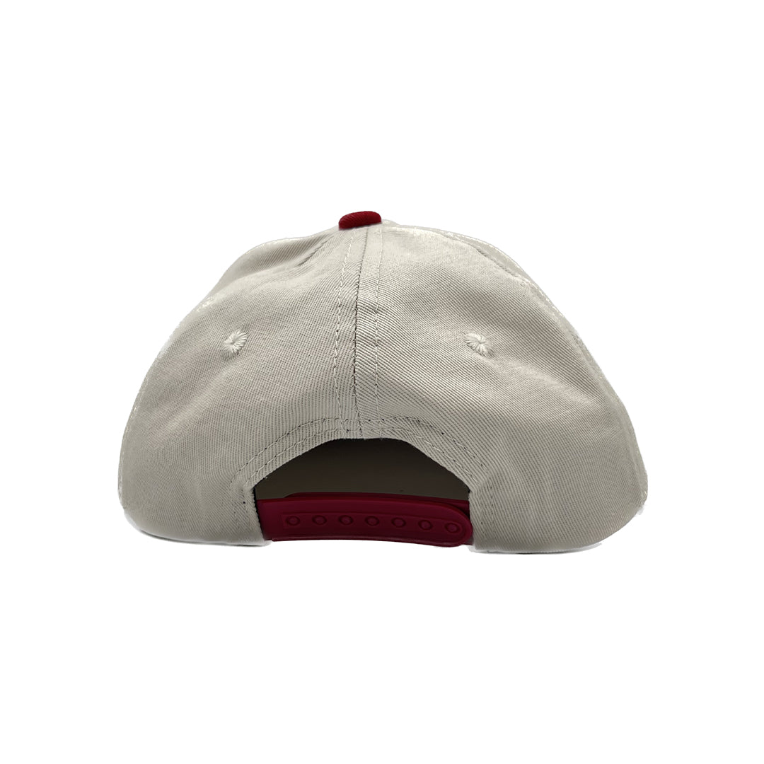 DEN x BEDLAM Logo Cap, Grey/Burgundy – UNFOUND PROJECTS